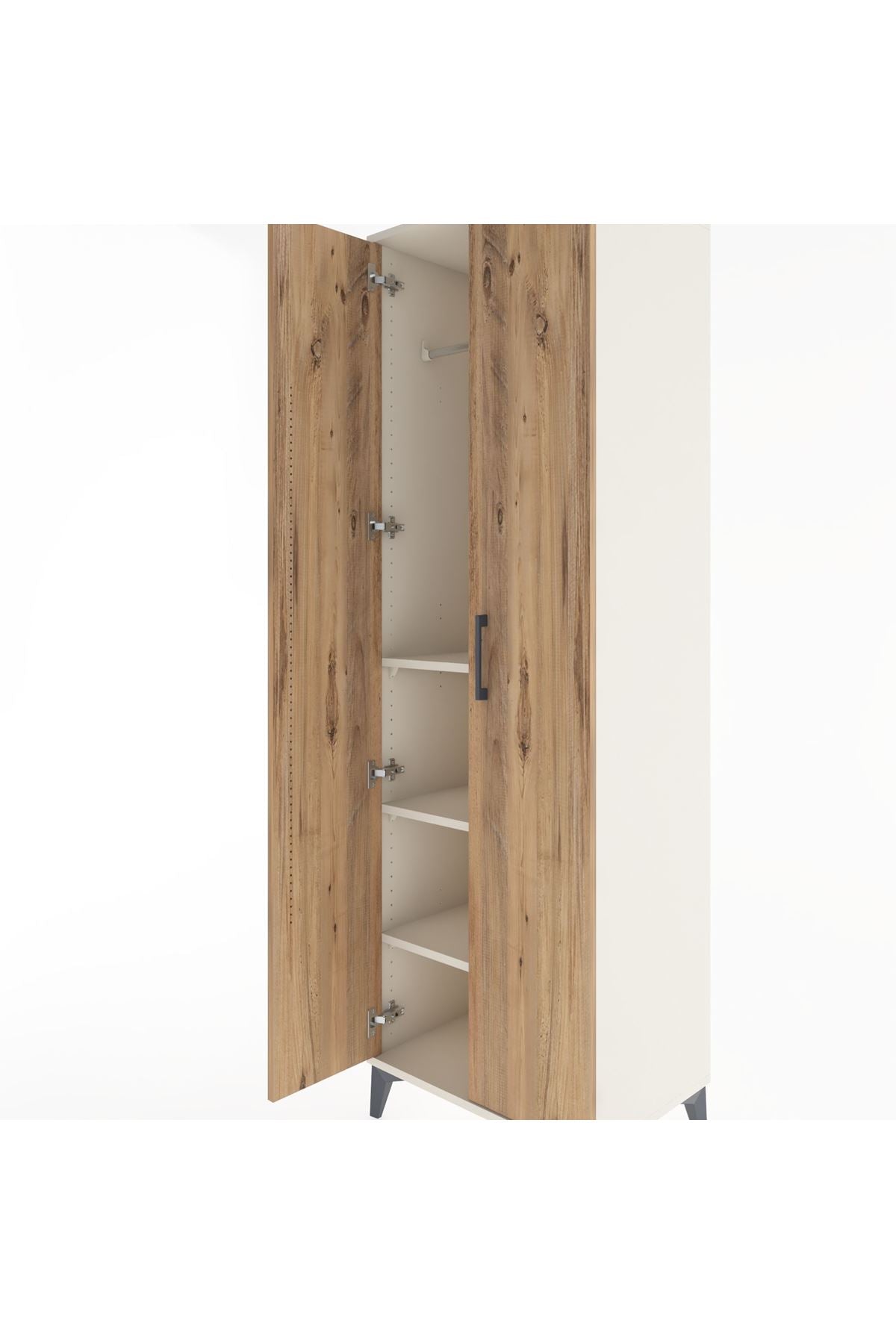 Hyperion Dolap 3 Raflı 2 Kapaklı Tek Askılı 60x44x195 Aytaşı-Çam