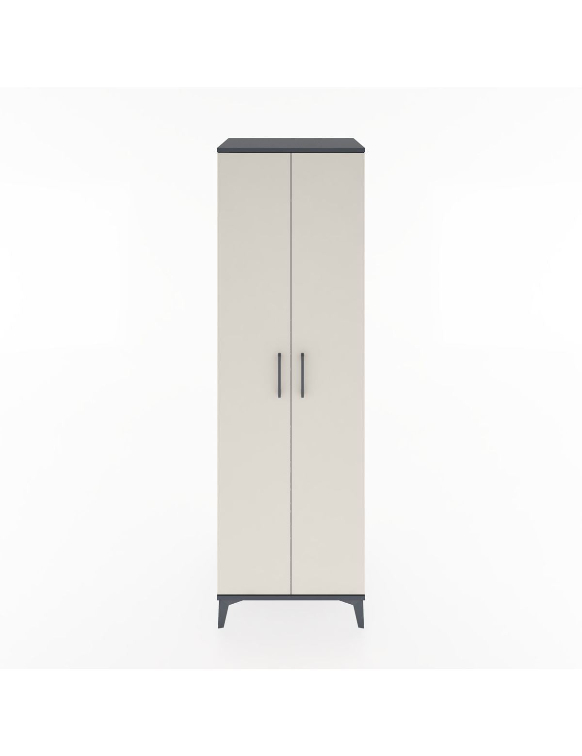 Hyperion Dolap 3 Raflı 2 Kapaklı Tek Askılı 60x44x195 Antrasit-Aytaşı