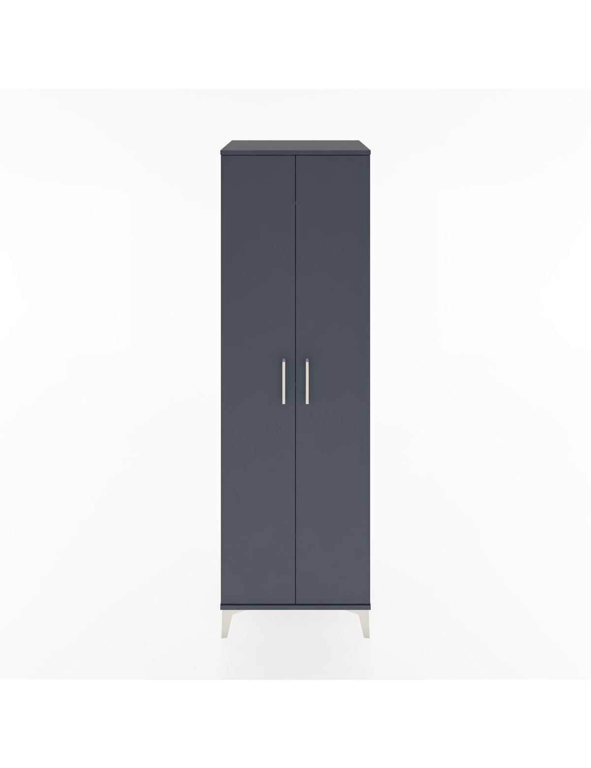 Hyperion Dolap 3 Raflı 2 Kapaklı Tek Askılı 60x44x195 Antrasit-Antrasit