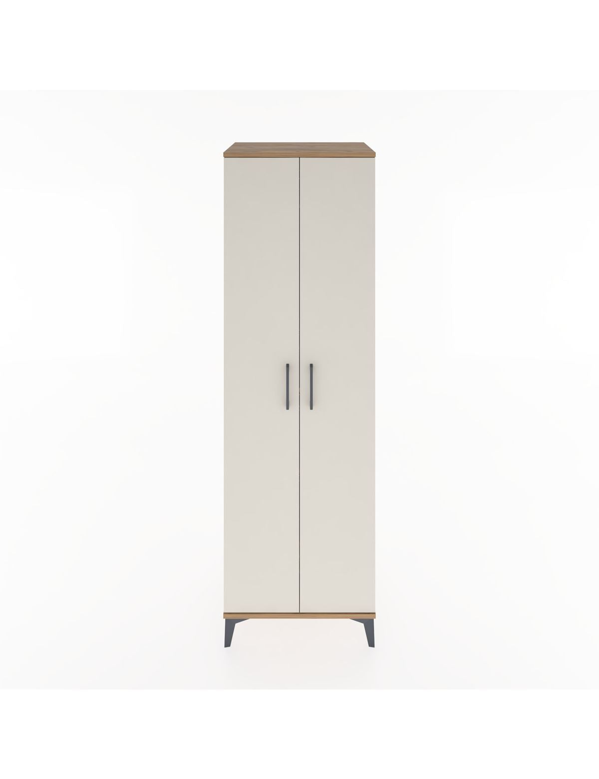 Hyperion Dolap 3 Raflı 2 Kapaklı Tek Askılı 60x44x195 Çam-Aytaşı