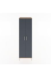 Hyperion Dolap 3 Raflı 2 Kapaklı Tek Askılı 60x44x195 Çam-Antrasit