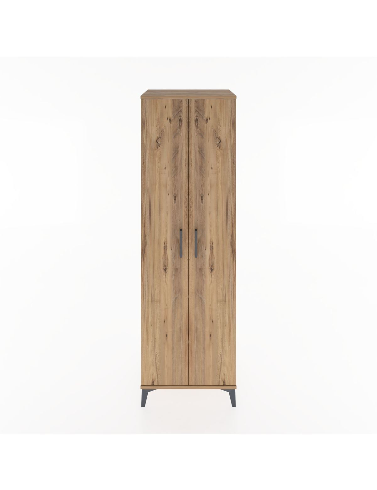 Hyperion Dolap 3 Raflı 2 Kapaklı Tek Askılı 60x44x195 Çam-Çam