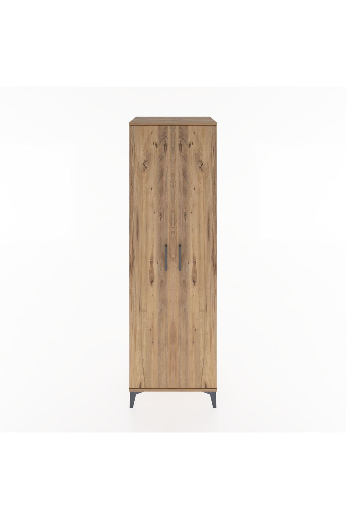 Hyperion Dolap 3 Raflı 2 Kapaklı Tek Askılı 60x44x195 Çam-Çam