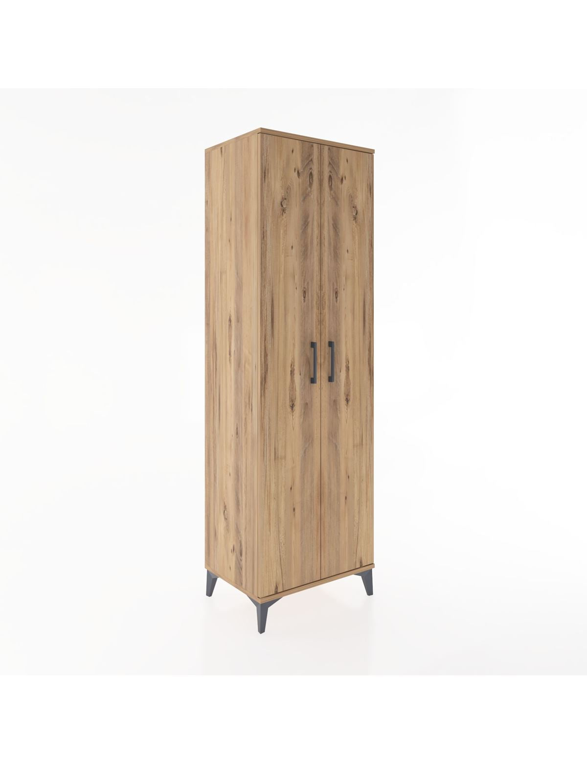 Hyperion Dolap 3 Raflı 2 Kapaklı Tek Askılı 60x44x195 Çam-Çam