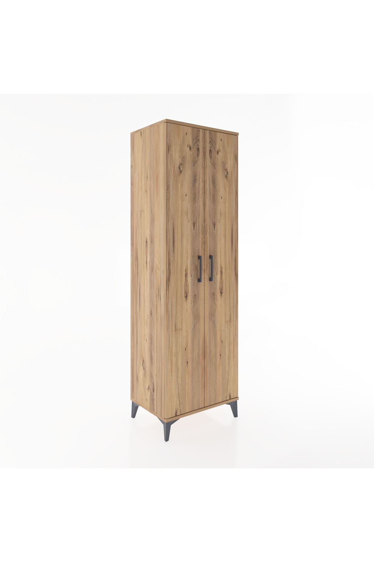 Hyperion Dolap 3 Raflı 2 Kapaklı Tek Askılı 60x44x195 Çam-Çam