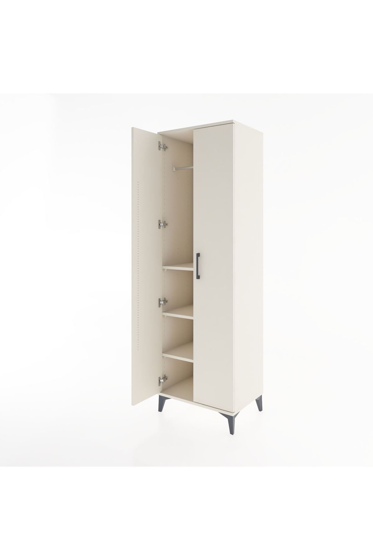 Hyperion Dolap 3 Raflı 2 Kapaklı Tek Askılı 60x44x195 Aytaşı-Aytaşı