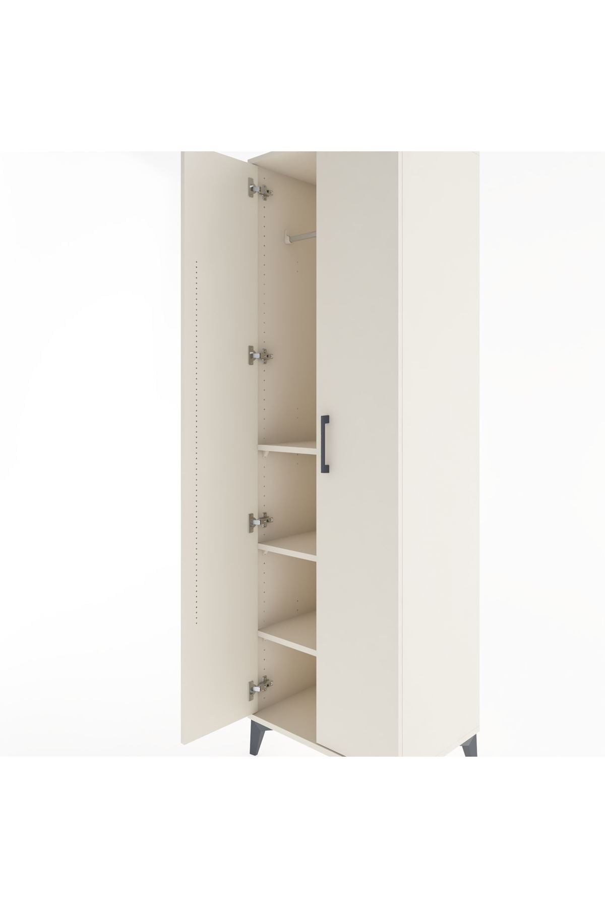 Hyperion Dolap 3 Raflı 2 Kapaklı Tek Askılı 60x44x195 Aytaşı-Aytaşı