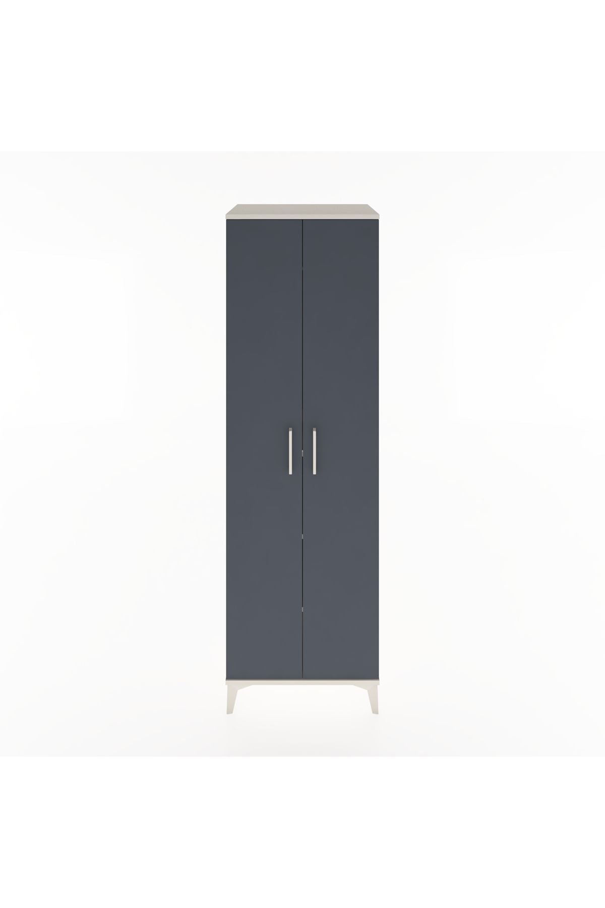 Hyperion Dolap 3 Raflı 2 Kapaklı Tek Askılı 60x44x195 Aytaşı-Antrasit