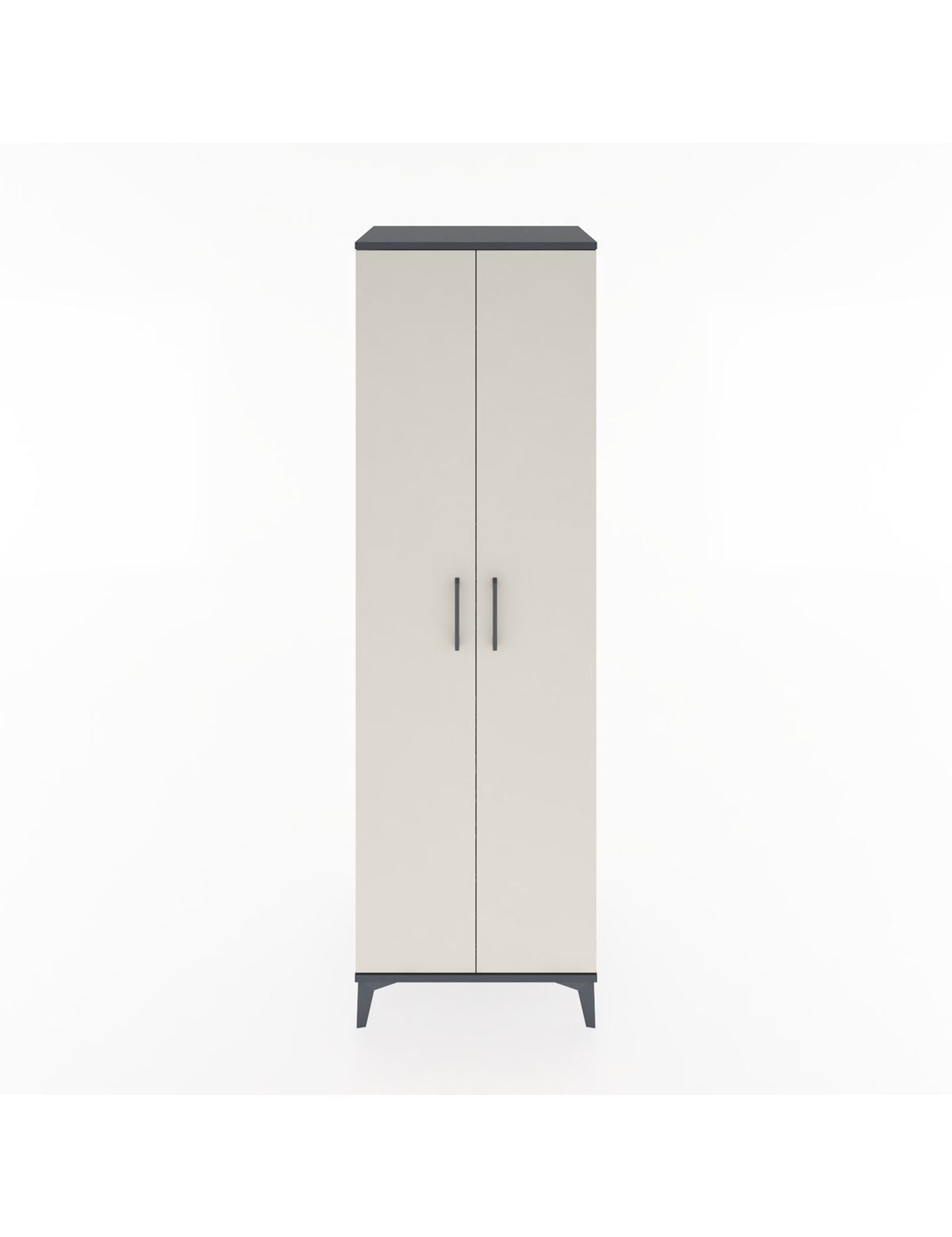 Hyperion Dolap 3 Raflı 2 Kapaklı Tek Askılı 60x44x195 Antrasit-Aytaşı