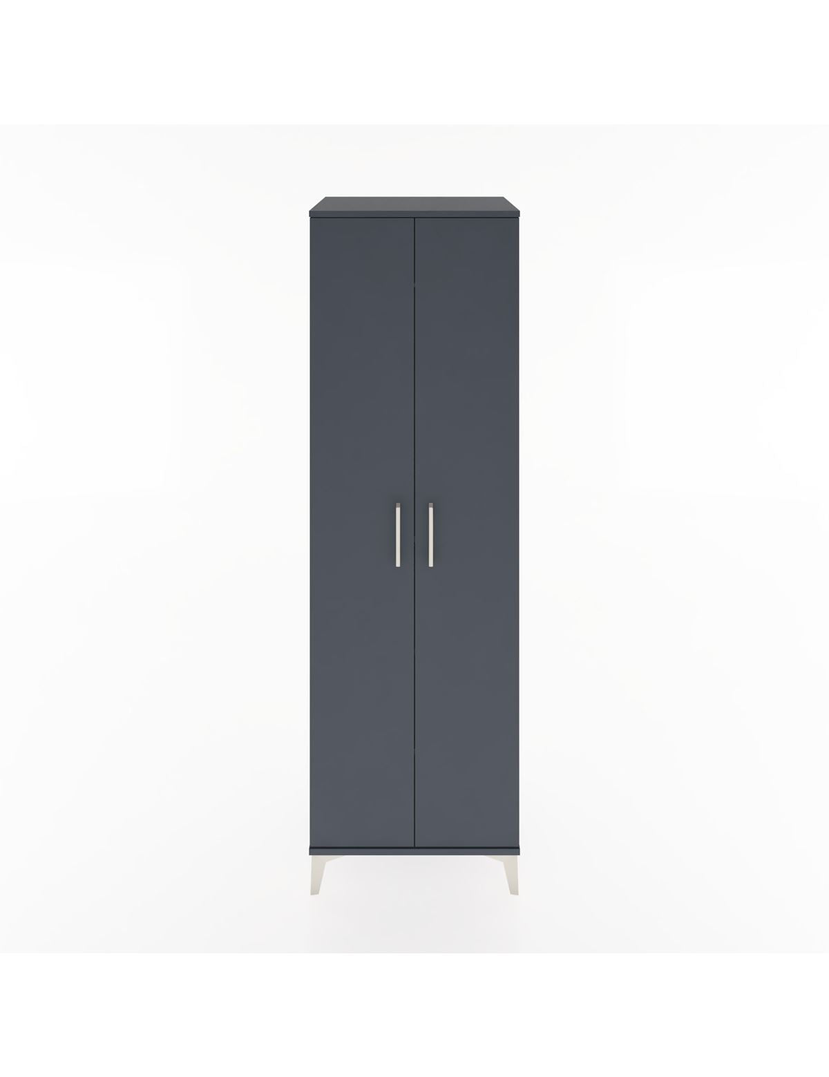 Hyperion Dolap 3 Raflı 2 Kapaklı Tek Askılı 60x44x195 Antrasit-Antrasit