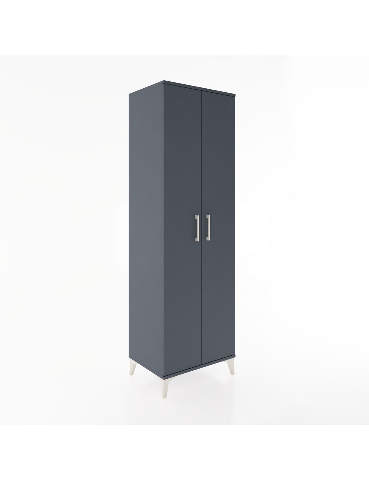 Hyperion Dolap 3 Raflı 2 Kapaklı Tek Askılı 60x44x195 Antrasit-Antrasit