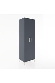 Hyperion Dolap 3 Raflı 2 Kapaklı Tek Askılı 60x44x195 Antrasit-Antrasit