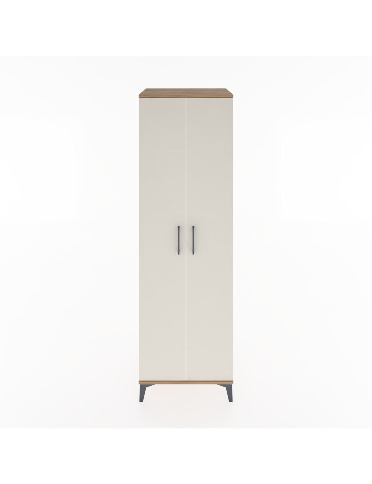 Hyperion Dolap 3 Raflı 2 Kapaklı Tek Askılı 60x44x195 Çam-Aytaşı