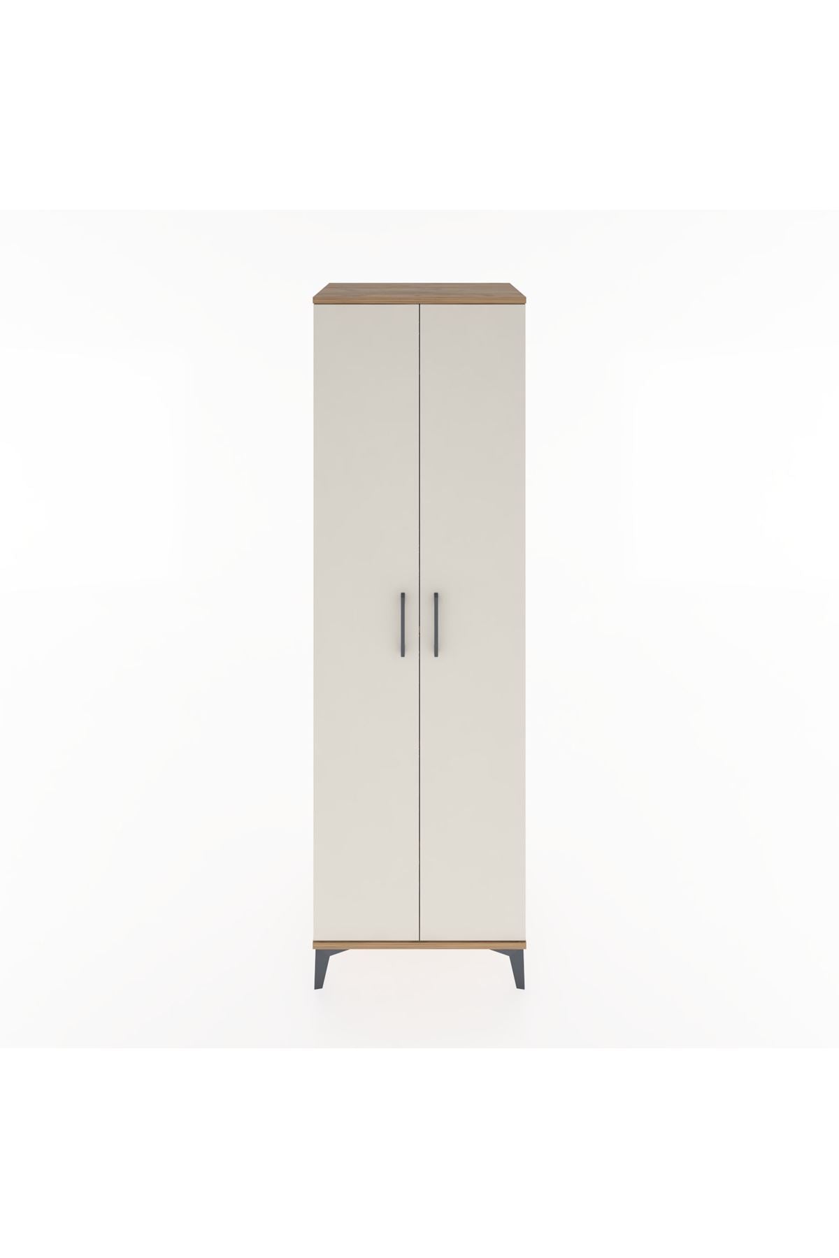 Hyperion Dolap 3 Raflı 2 Kapaklı Tek Askılı 60x44x195 Çam-Aytaşı