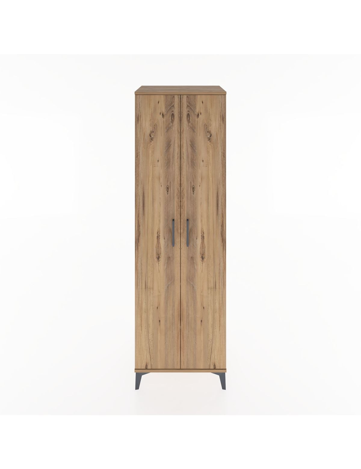 Hyperion Dolap 3 Raflı 2 Kapaklı Tek Askılı 60x44x195 Çam-Çam