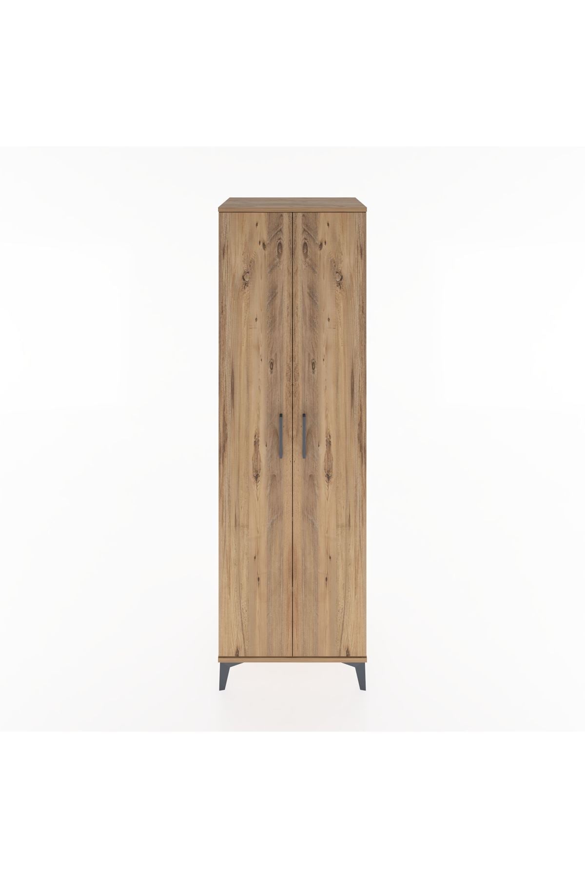 Hyperion Dolap 3 Raflı 2 Kapaklı Tek Askılı 60x44x195 Çam-Çam