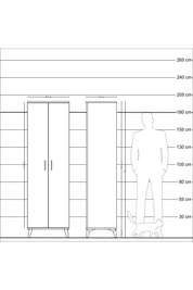 Hyperion Dolap 5 Raflı 2 Kapaklı 60x44x195 Aytaşı-Antrasit