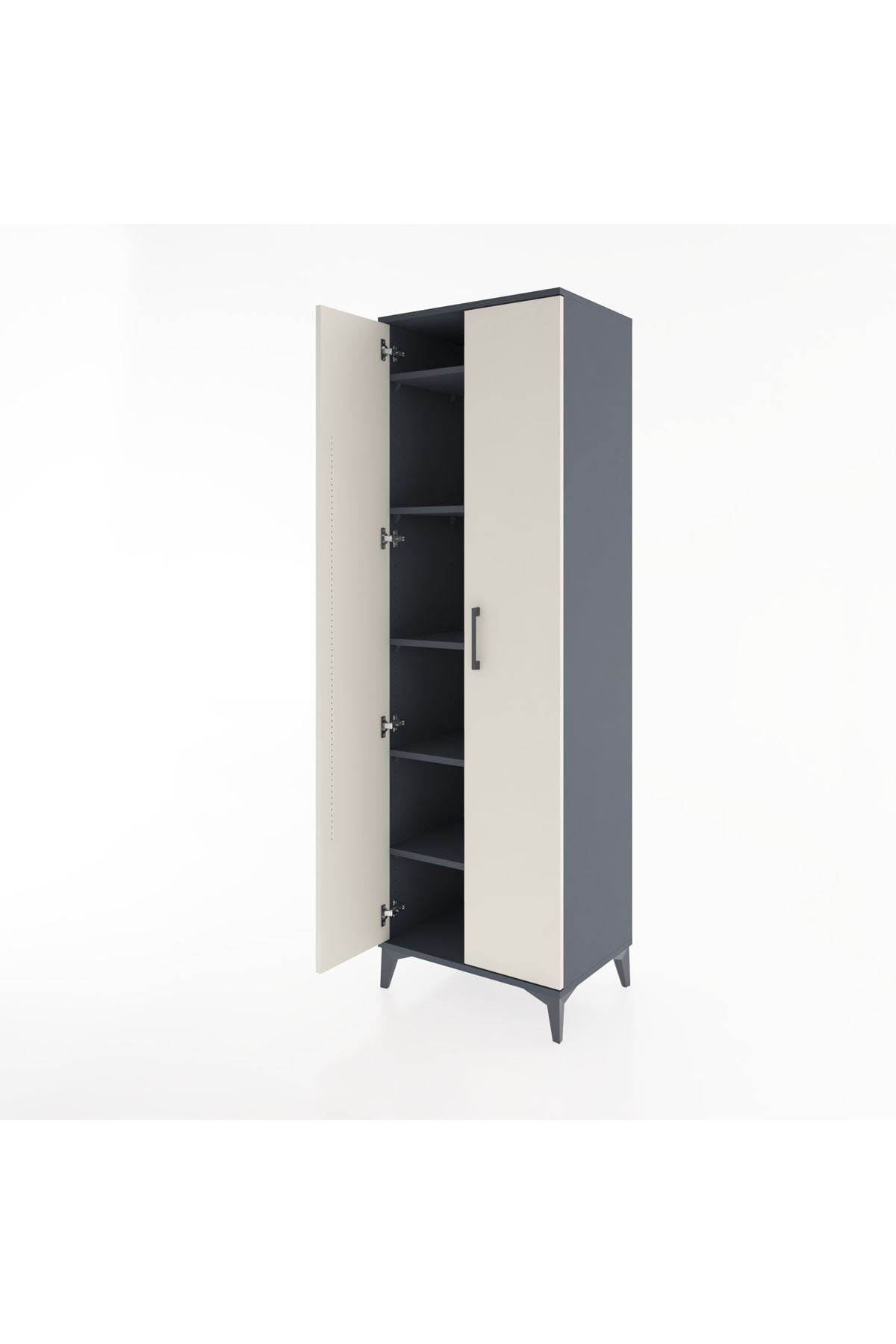 Hyperion Dolap 5 Raflı 2 Kapaklı 60x44x195 Antrasit-Aytaşı