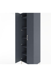 Hyperion Dolap 5 Raflı 2 Kapaklı 60x44x195 Antrasit-Antrasit