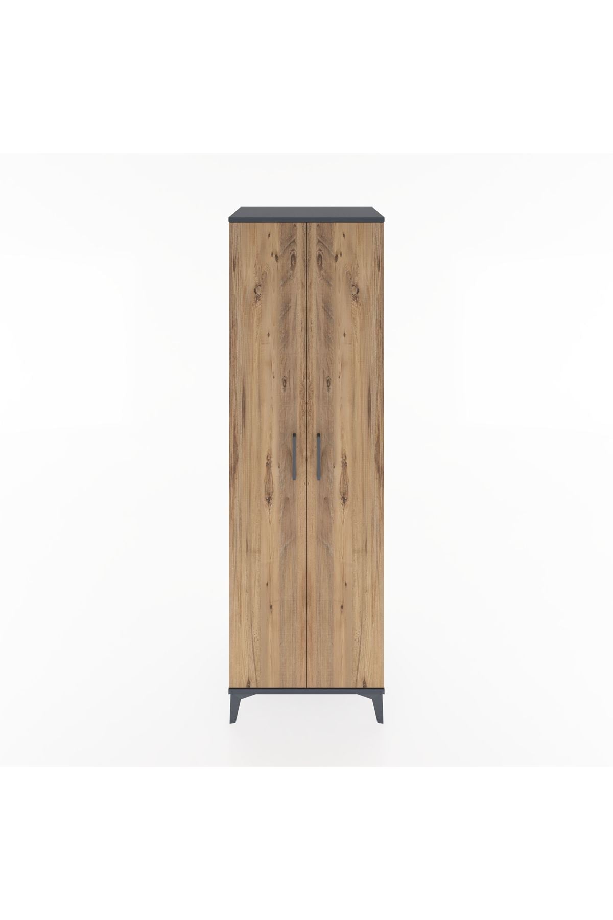 Hyperion Dolap 5 Raflı 2 Kapaklı 60x44x195 Antrasit-Çam