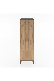 Hyperion Dolap 5 Raflı 2 Kapaklı 60x44x195 Antrasit-Çam