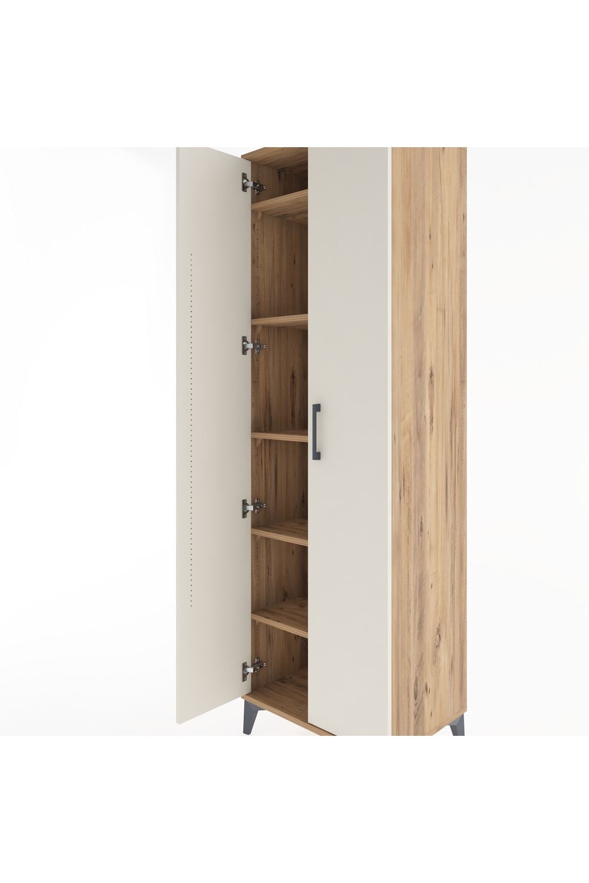 Hyperion Dolap 5 Raflı 2 Kapaklı 60x44x195 Çam-Aytaşı