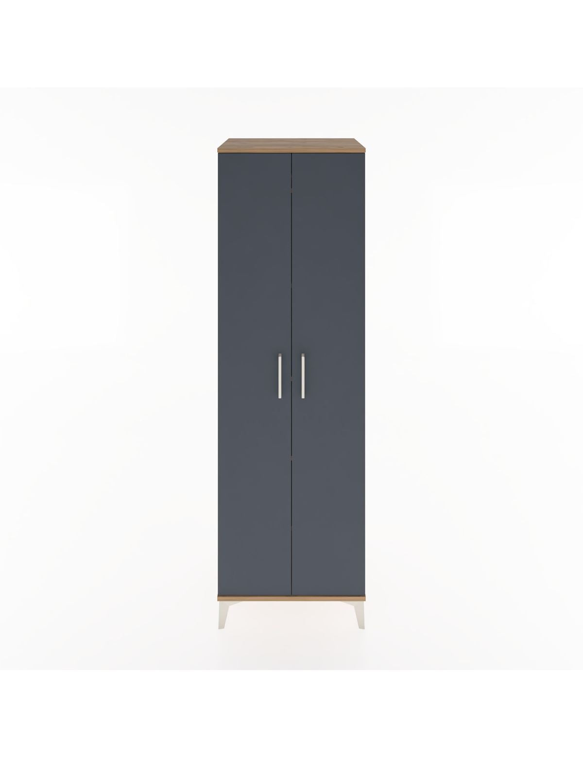 Hyperion Dolap 5 Raflı 2 Kapaklı 60x44x195 Çam-Antrasit