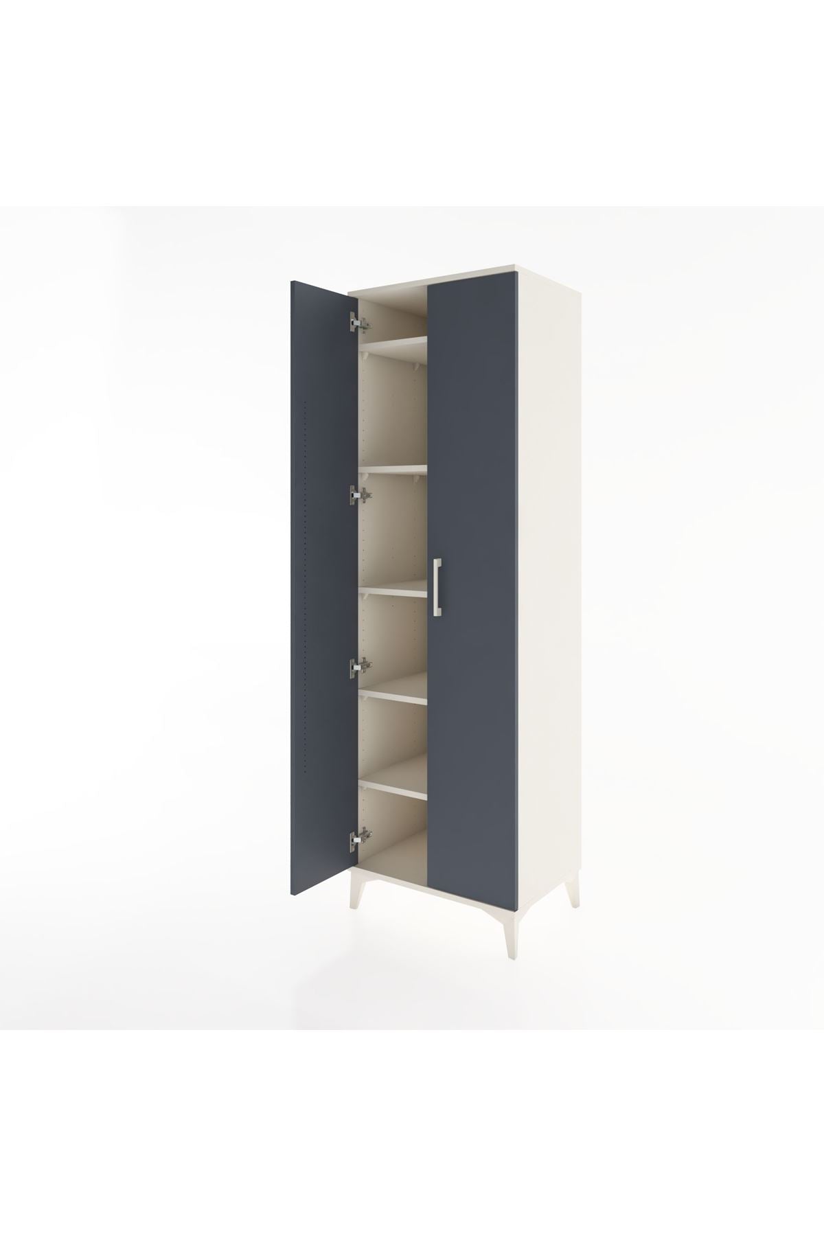 Hyperion Dolap 5 Raflı 2 Kapaklı 60x44x195 Aytaşı-Antrasit