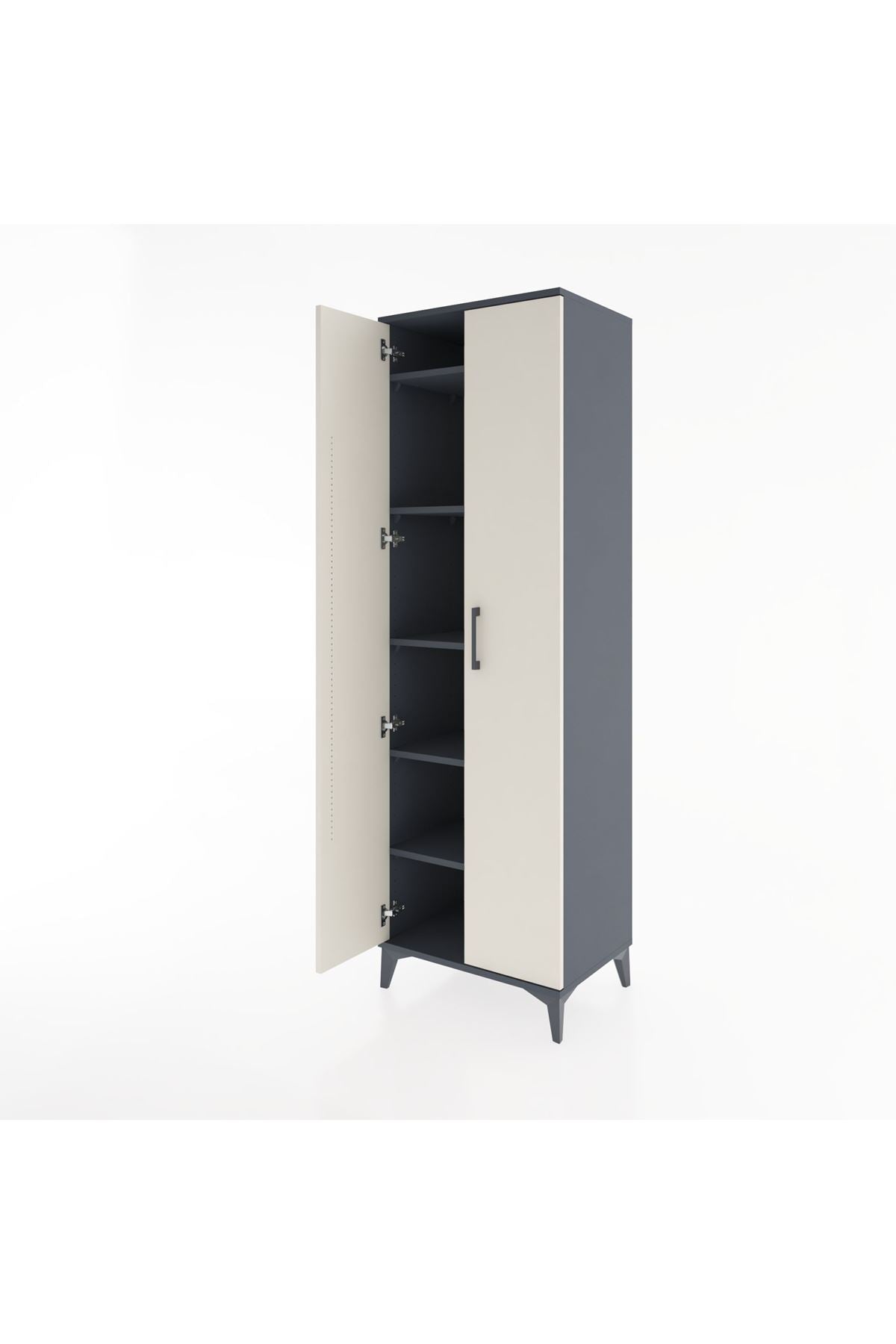 Hyperion Dolap 5 Raflı 2 Kapaklı 60x44x195 Antrasit-Aytaşı