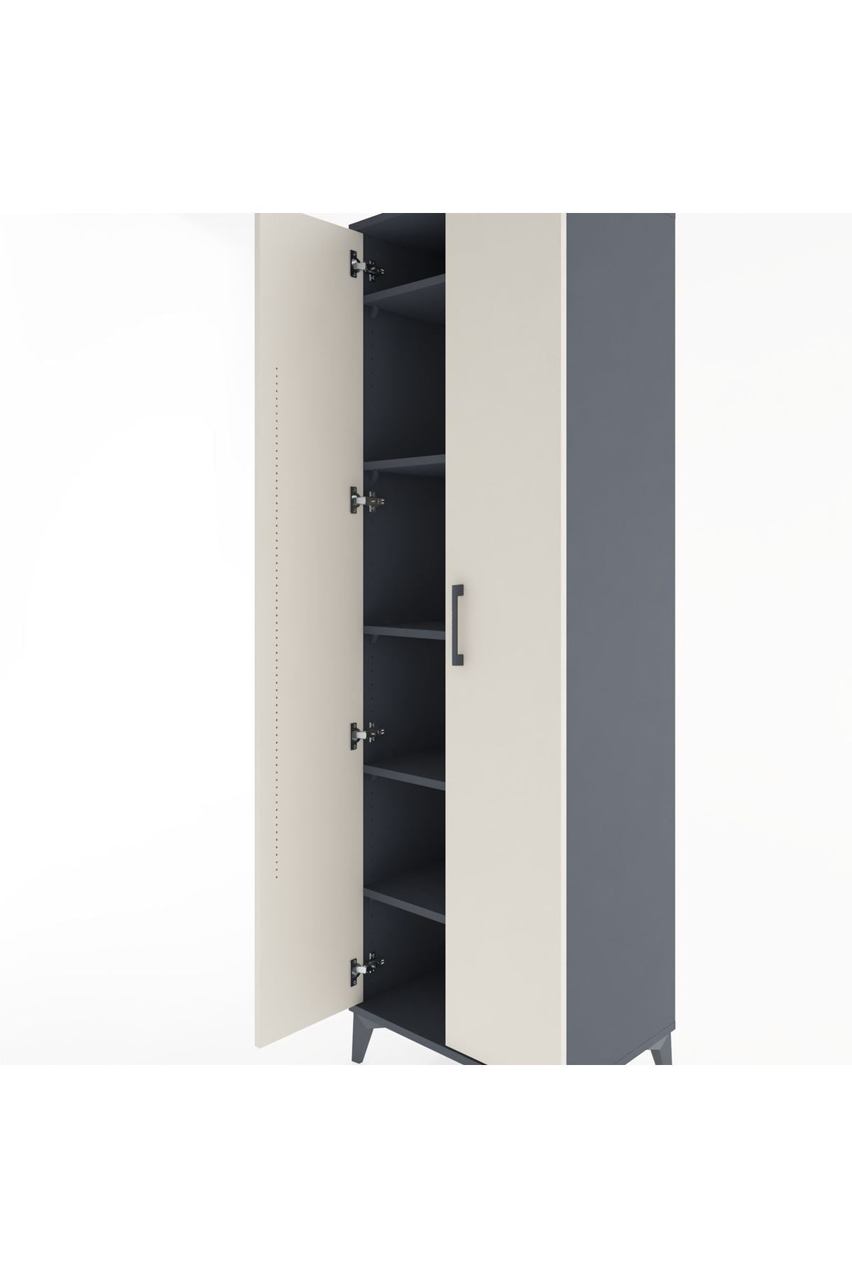 Hyperion Dolap 5 Raflı 2 Kapaklı 60x44x195 Antrasit-Aytaşı