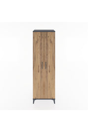 Hyperion Dolap 5 Raflı 2 Kapaklı 60x44x195 Antrasit-Çam