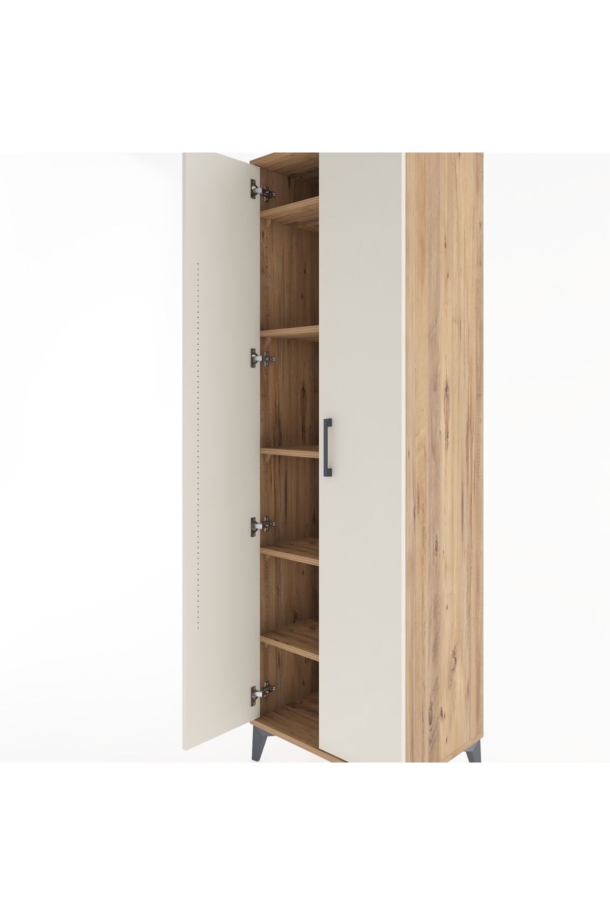 Hyperion Dolap 5 Raflı 2 Kapaklı 60x44x195 Çam-Aytaşı