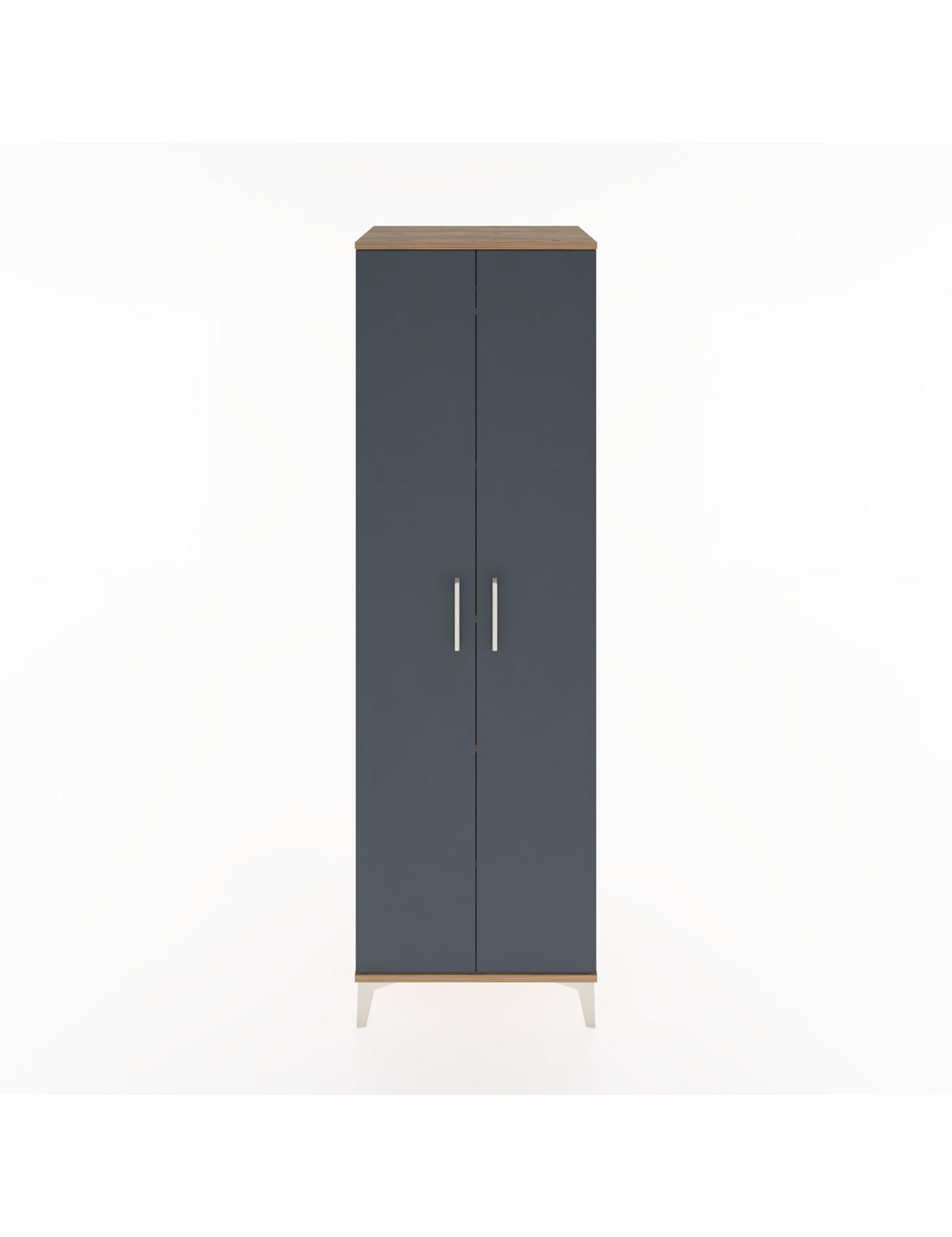 Hyperion Dolap 5 Raflı 2 Kapaklı 60x44x195 Çam-Antrasit