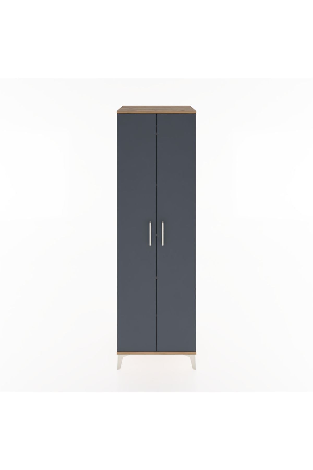 Hyperion Dolap 5 Raflı 2 Kapaklı 60x44x195 Çam-Antrasit