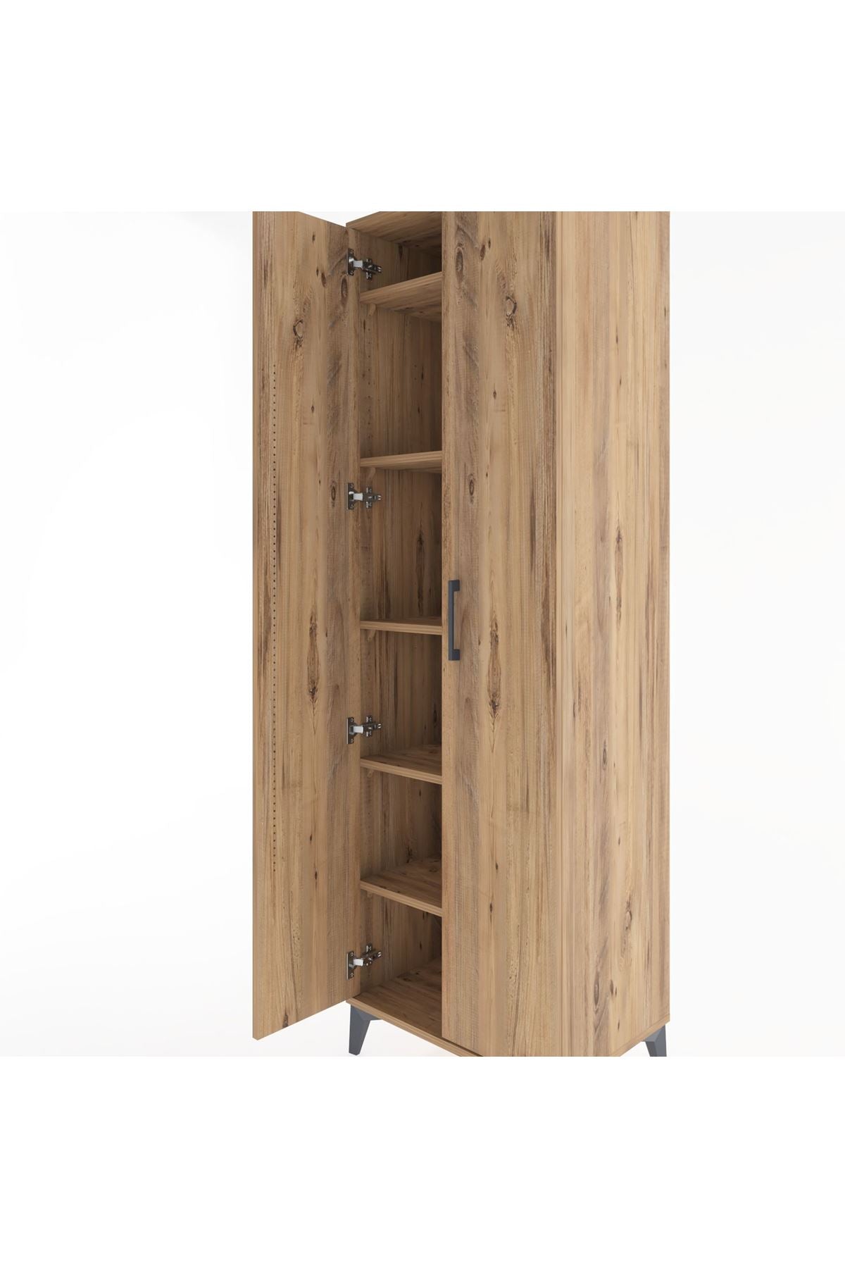 Hyperion Dolap 5 Raflı 2 Kapaklı 60x44x195 Çam-Çam