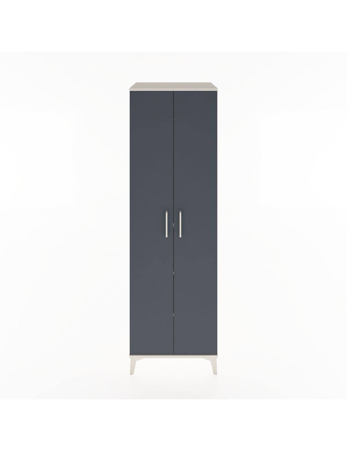 Hyperion Dolap 3 Raflı 2 Kapaklı Tek Askılı 60x44x195 Aytaşı-Antrasit