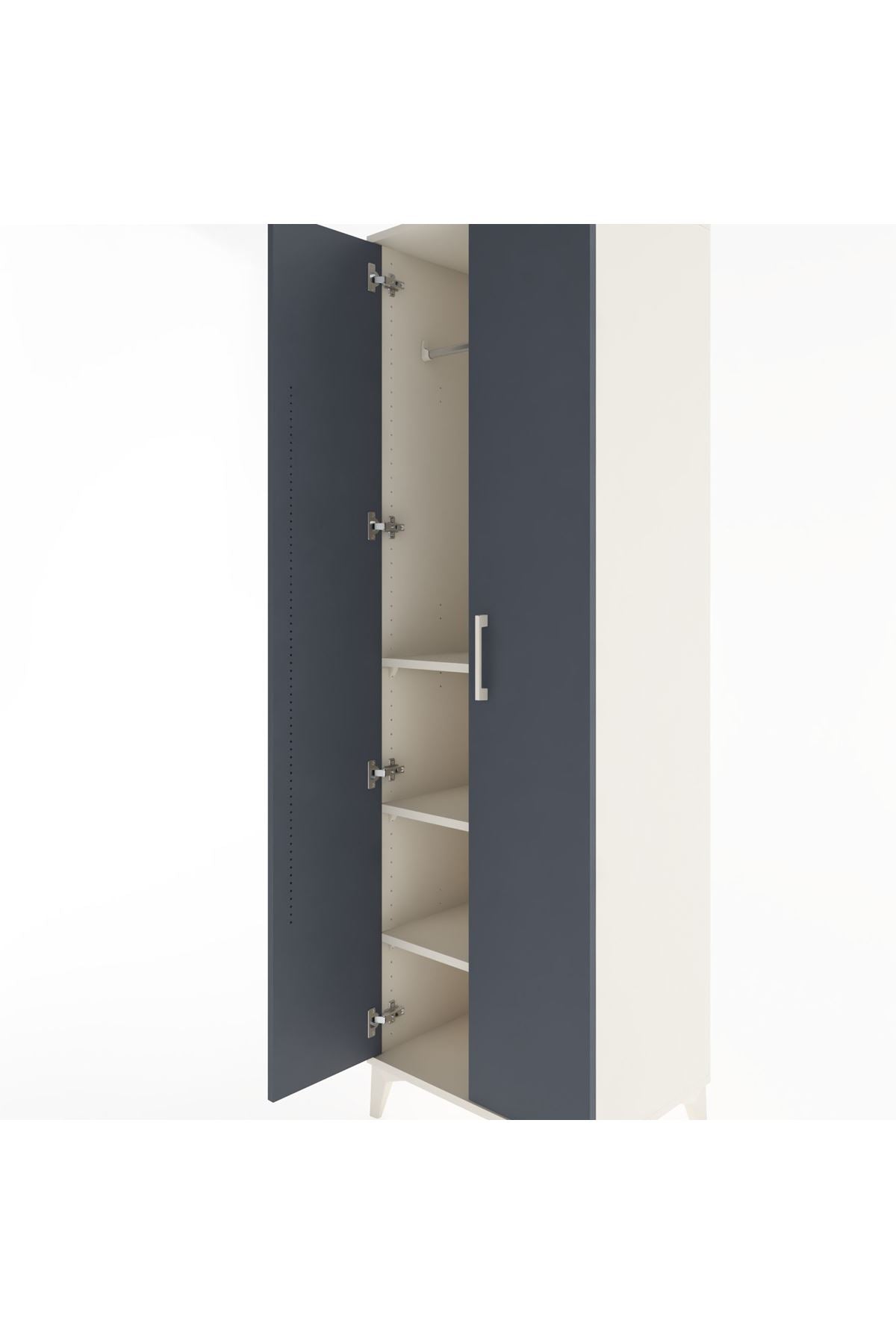 Hyperion Dolap 3 Raflı 2 Kapaklı Tek Askılı 60x44x195 Aytaşı-Antrasit