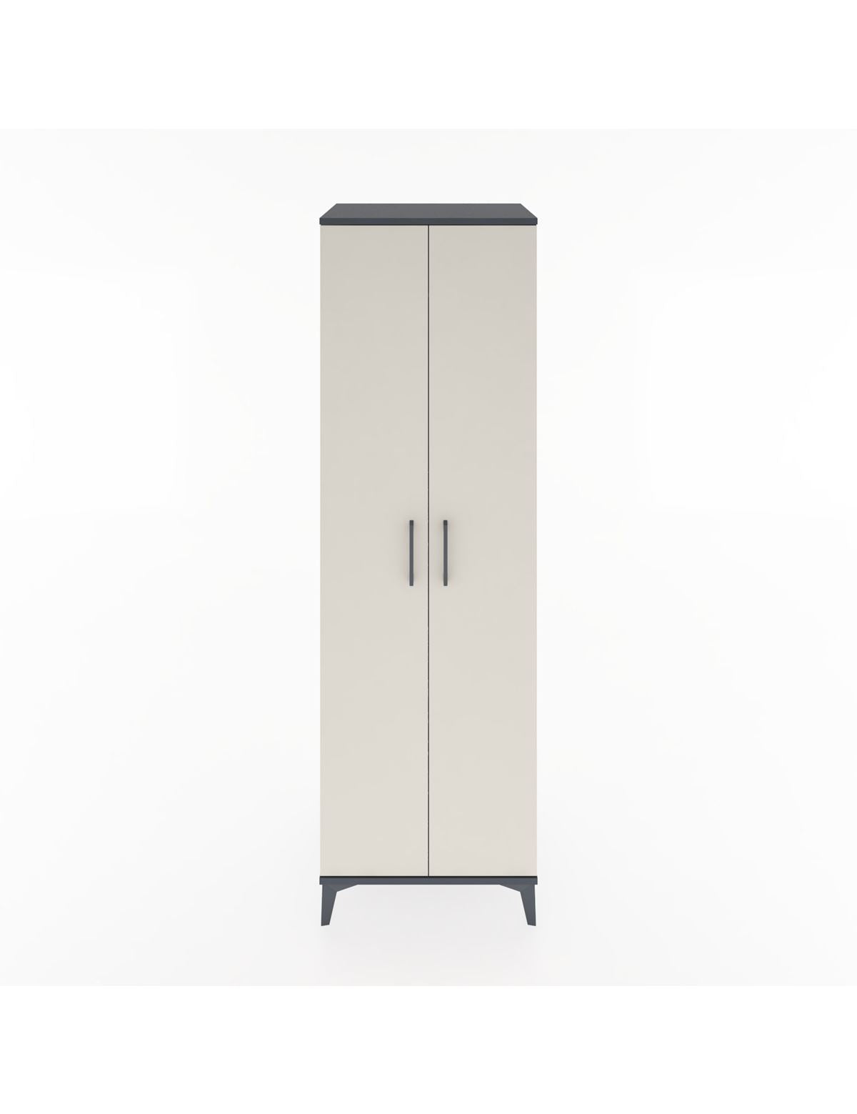 Hyperion Dolap 3 Raflı 2 Kapaklı Tek Askılı 60x44x195 Antrasit-Aytaşı