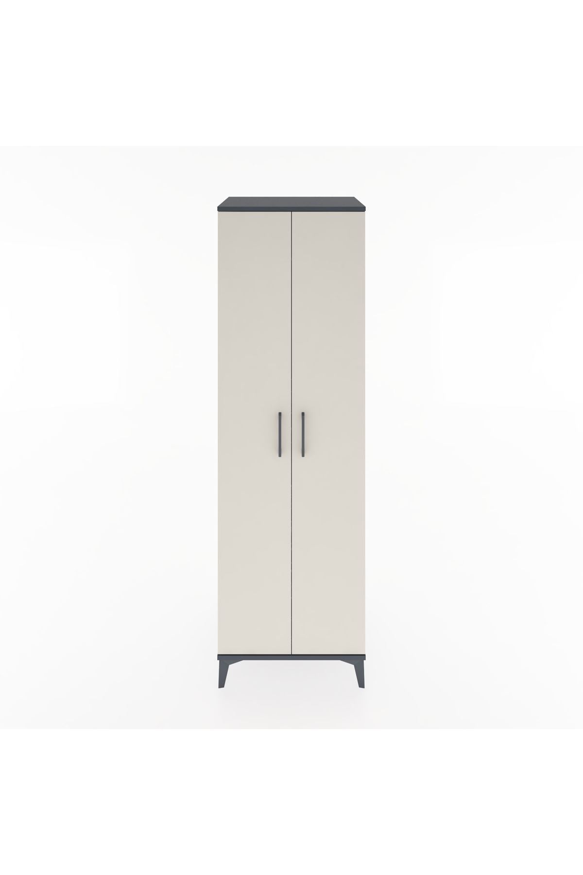 Hyperion Dolap 3 Raflı 2 Kapaklı Tek Askılı 60x44x195 Antrasit-Aytaşı