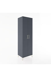 Hyperion Dolap 3 Raflı 2 Kapaklı Tek Askılı 60x44x195 Antrasit-Antrasit