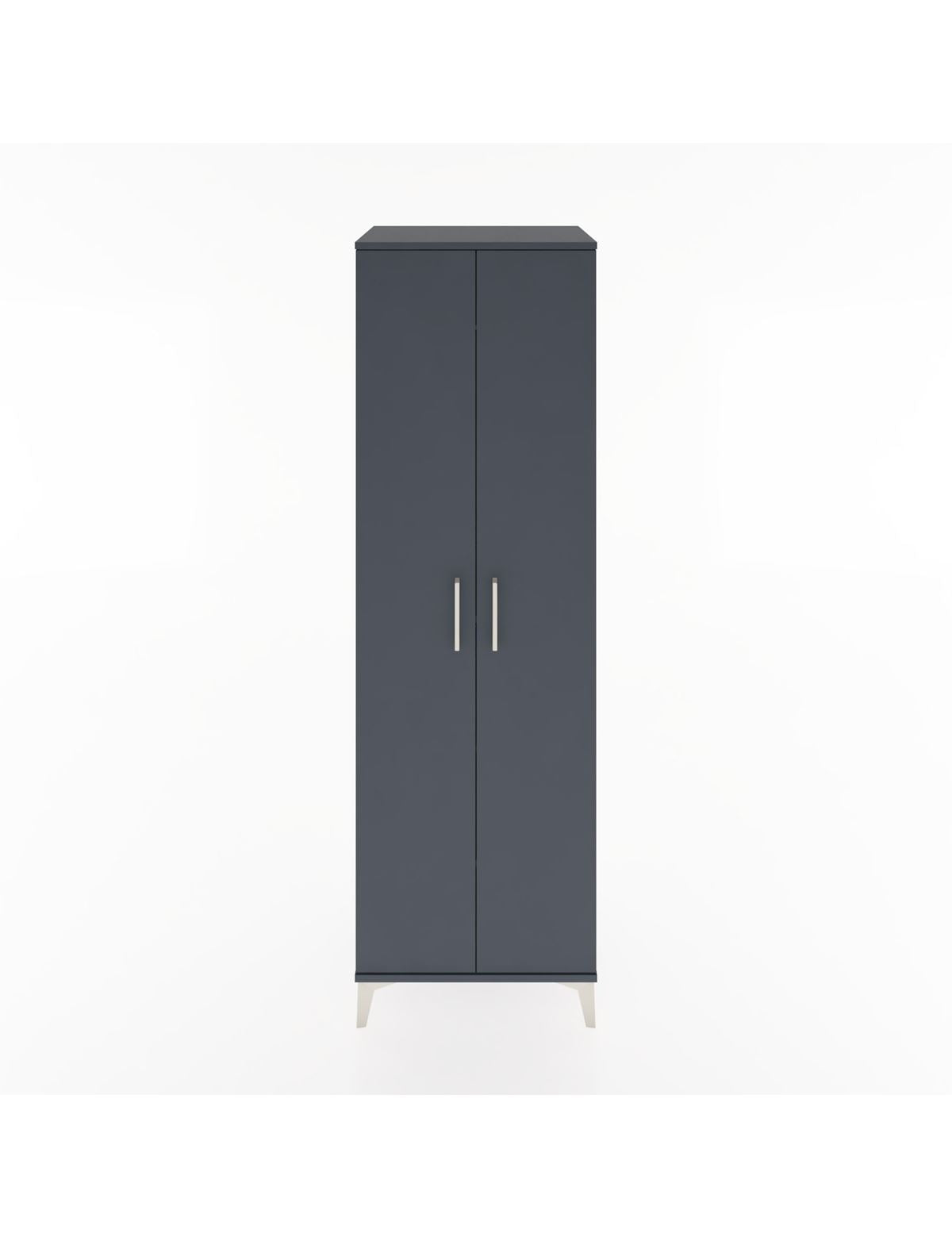 Hyperion Dolap 3 Raflı 2 Kapaklı Tek Askılı 60x44x195 Antrasit-Antrasit