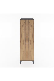 Hyperion Dolap 3 Raflı 2 Kapaklı Tek Askılı 60x44x195 Antrasit-Çam