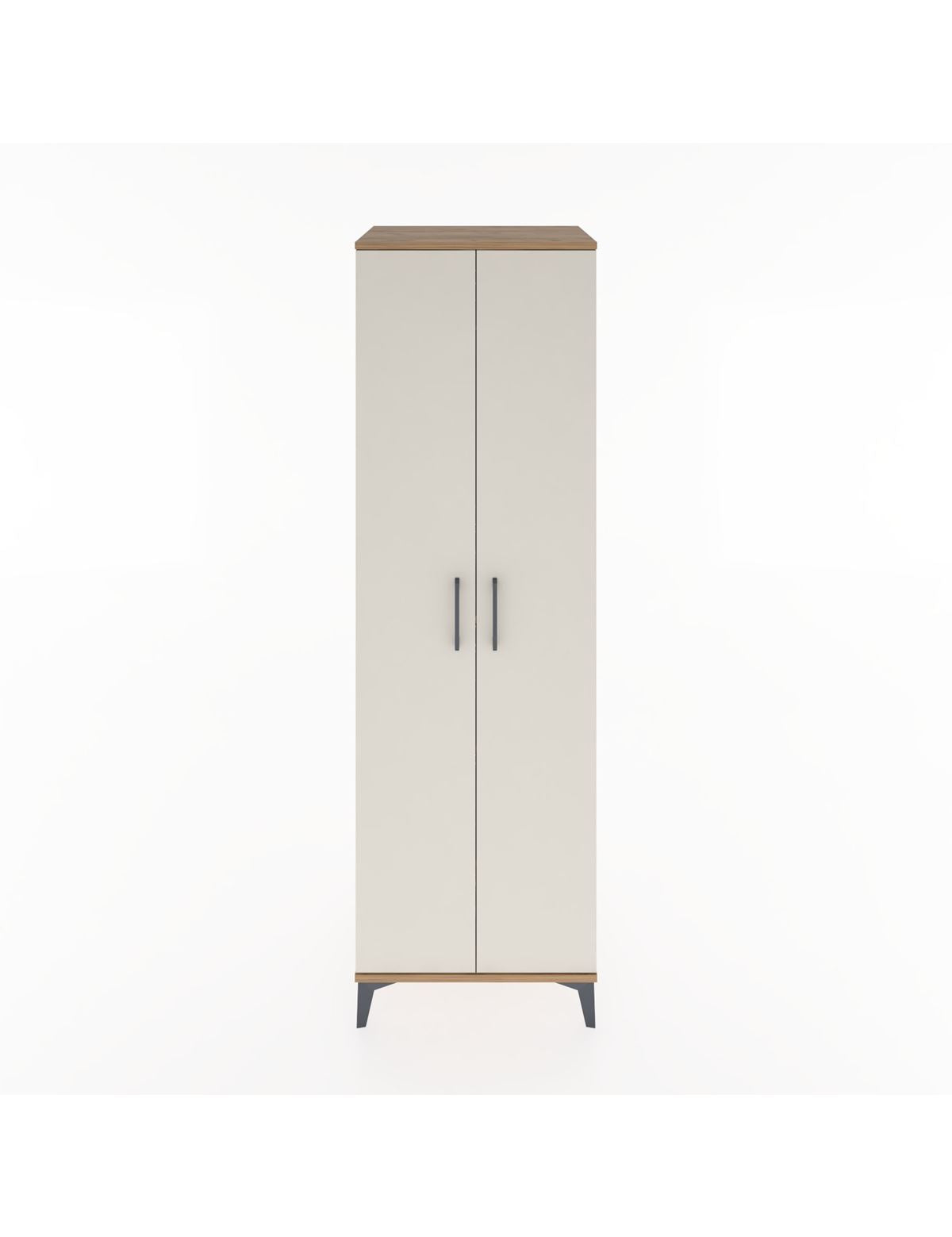 Hyperion Dolap 3 Raflı 2 Kapaklı Tek Askılı 60x44x195 Çam-Aytaşı