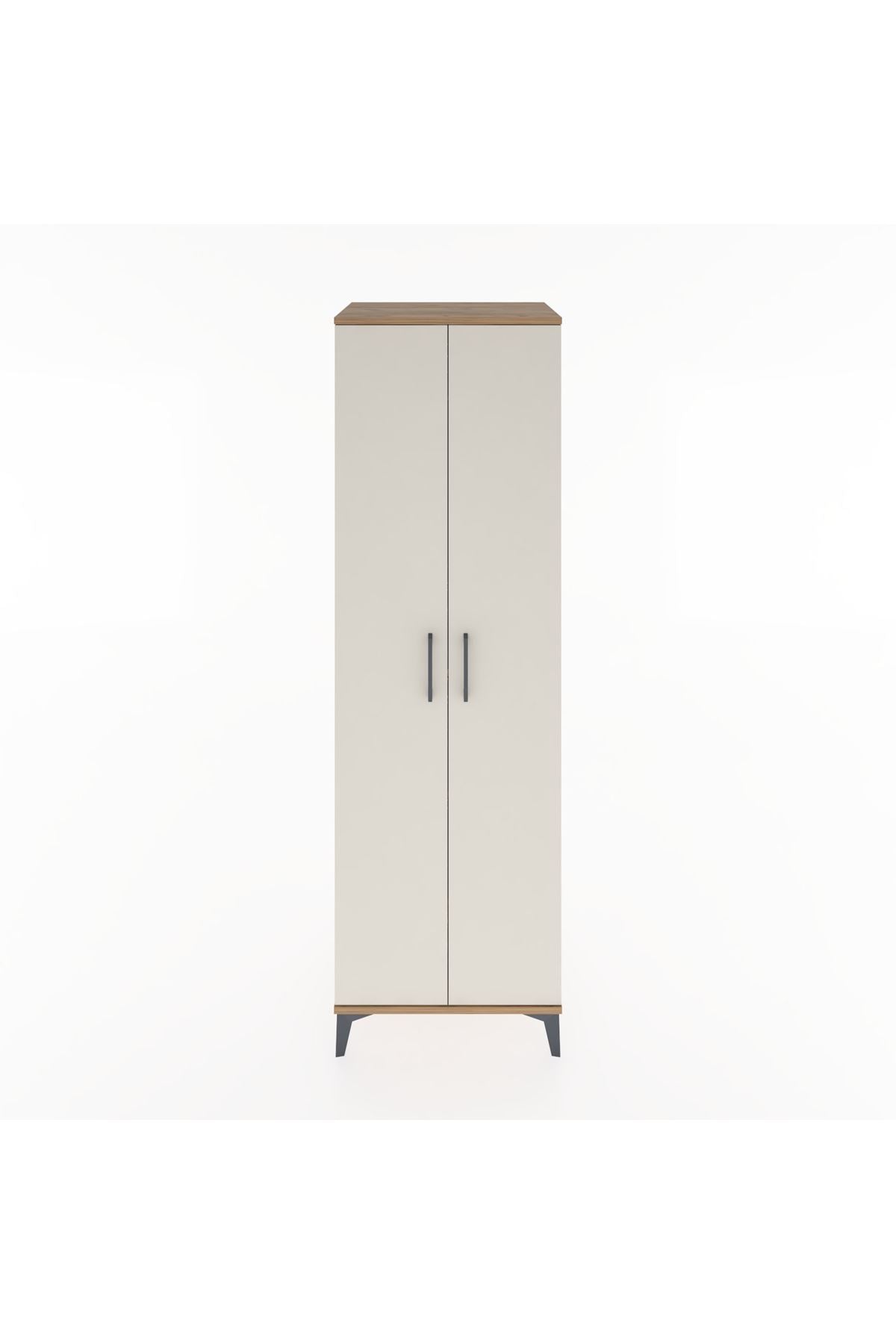 Hyperion Dolap 3 Raflı 2 Kapaklı Tek Askılı 60x44x195 Çam-Aytaşı