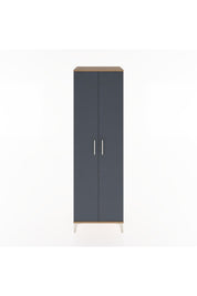 Hyperion Dolap 3 Raflı 2 Kapaklı Tek Askılı 60x44x195 Çam-Antrasit