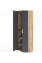 Hyperion Dolap 3 Raflı 2 Kapaklı Tek Askılı 60x44x195 Çam-Antrasit
