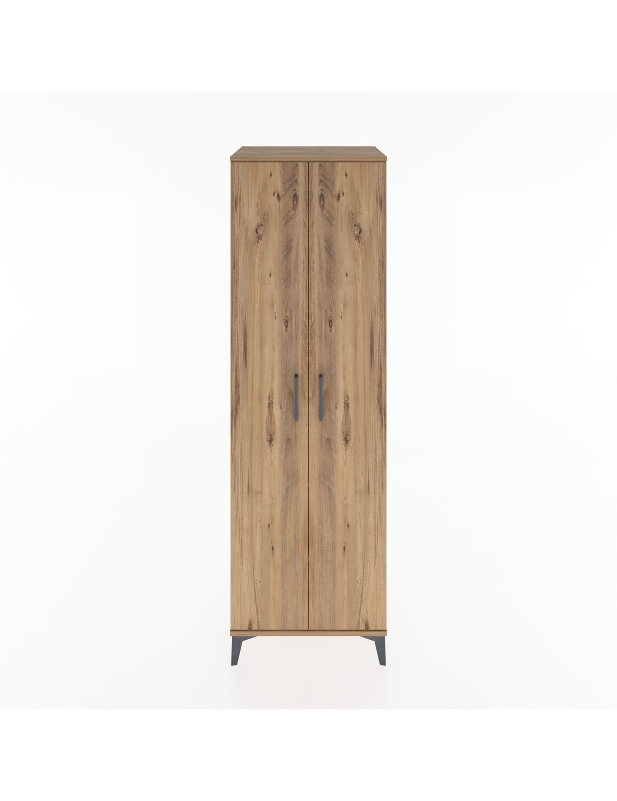 Hyperion Dolap 3 Raflı 2 Kapaklı Tek Askılı 60x44x195 Çam-Çam