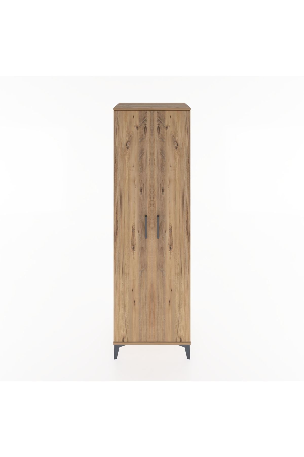 Hyperion Dolap 3 Raflı 2 Kapaklı Tek Askılı 60x44x195 Çam-Çam