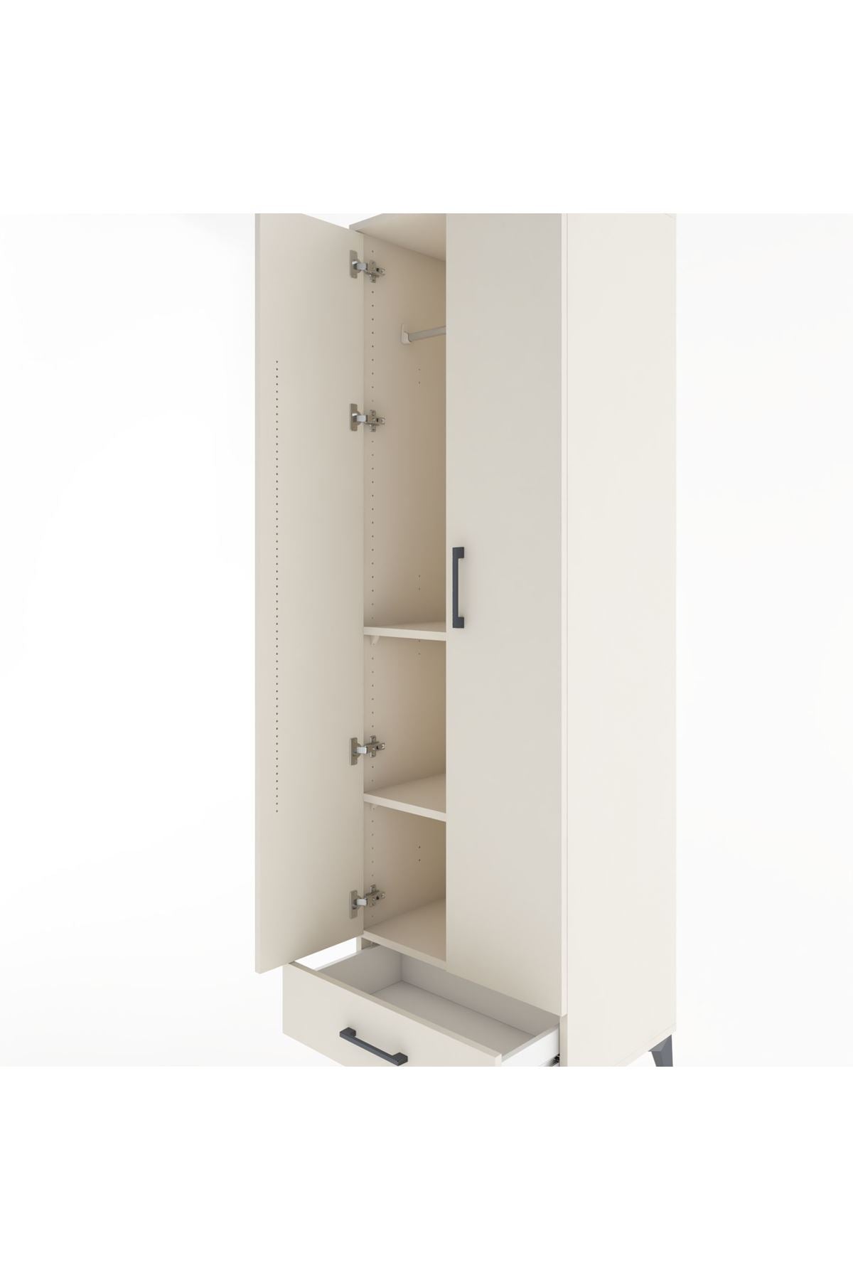 Hyperion Dolap 3 Raflı Tek Çekmeceli Tek Askılı 60x44x195 Aytaşı-Aytaşı