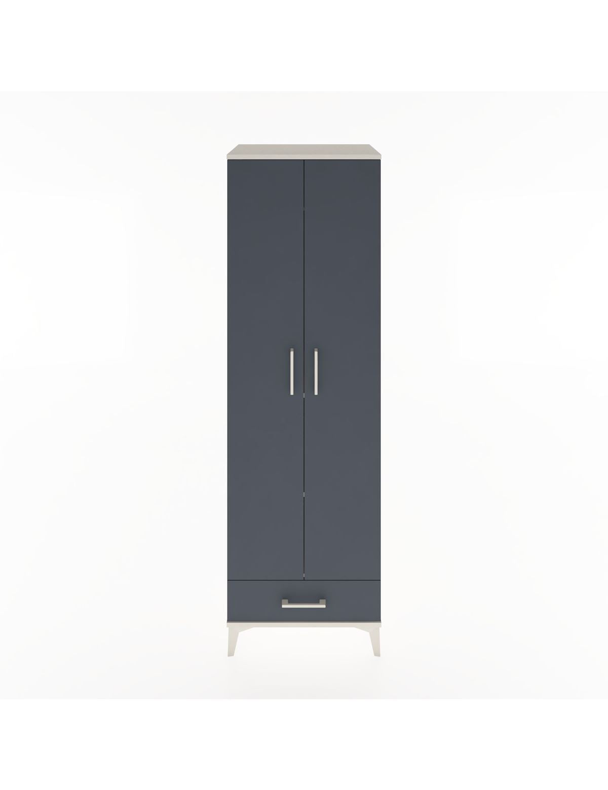 Hyperion Dolap 3 Raflı Tek Çekmeceli Tek Askılı 60x44x195 Aytaşı-Antrasit